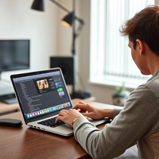 A person using a laptop to book a studio, representing ease of use