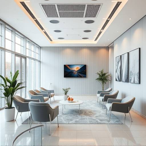 Interior view of a well-designed waiting area for clients
